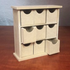 Wood 9 Drawer Mini Box