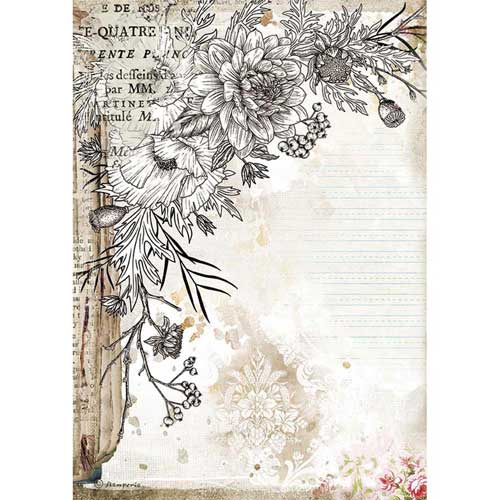 Rice Paper - Romantic journal stylized flowers