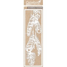 Celebr8 Chipboard - Lanki Card - Bohemian Feathers