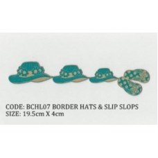 Beachcombers - Border - Hats & Slip Slops (White)