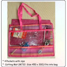 Carry Bag with Pockets - Pink