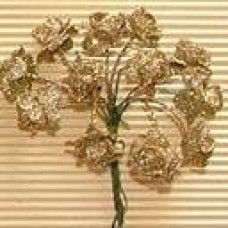 20mm Paper Roses 12p/p GOLD