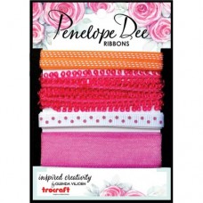 Penelope Dee - Blooming Field - Ribbon Pack 4 - Cherise Pink