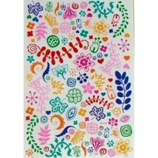 Rub-on Sticker Colorful Flowers