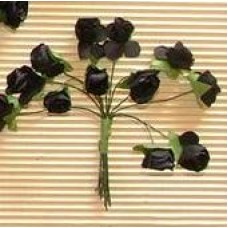 Medium Paper Roses 12p/p BLACK